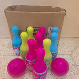 Honey Bee Bowling Set – 6 Pins with 2 Balls / Unicorn Bowling Set Combo