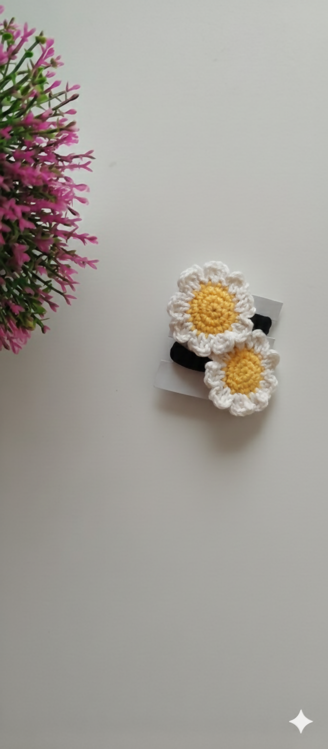 Crochet hair accessories Hair clips ,hair ties