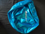 Blue inflatable pool float with 'Bold Fit'