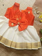 Traditional Kerala Style Frock/Dress for Kids - Beautifully Crafted Ethnic Wear for Girls, Ideal for Festive Celebrations.
