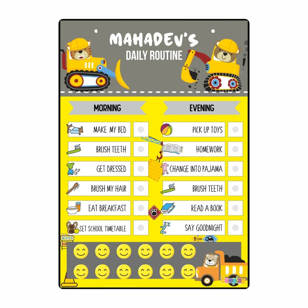 ZOOPLAY Daily Reward Chart Personalised - Builder Zone