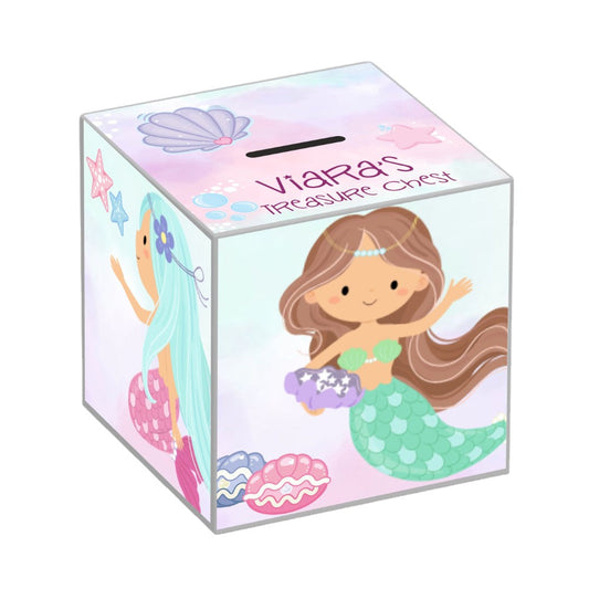 My Money Box Personalised - Mermaid Treasure (Piggy Bank)