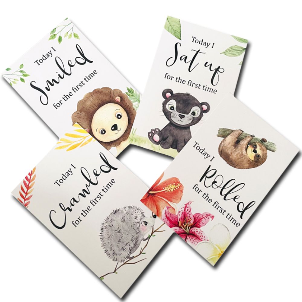 ZOOPLAY Jungle Safari Theme Baby Milestone Cards