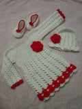 Charming Dress, Booties, and Cap Set for Baby - Perfect Outfit for Special Occasions.