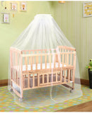 BABYHUG Montana Wooden Cot/Crib cum Rocker & BABYHUG High Density Soft Foam Baby Mattress, Dimensions: L107*W60*H85 cm