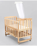 BABYHUG Montana Wooden Cot/Crib cum Rocker & BABYHUG High Density Soft Foam Baby Mattress, Dimensions: L107*W60*H85 cm