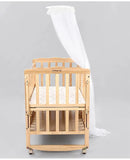 BABYHUG Montana Wooden Cot/Crib cum Rocker & BABYHUG High Density Soft Foam Baby Mattress, Dimensions: L107*W60*H85 cm