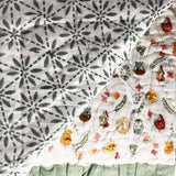 Multi Colour Double Sided Block Printed Cotton Baby Quilt Single 40x60 Inches - PyaraBaby