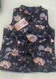 GINI & JONY Boys Black & Green Floral Woven Design Satin Weave Nehru Jacket (24 Months)