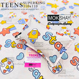 Mokshay Teens bedding set with colorful designs on a white background