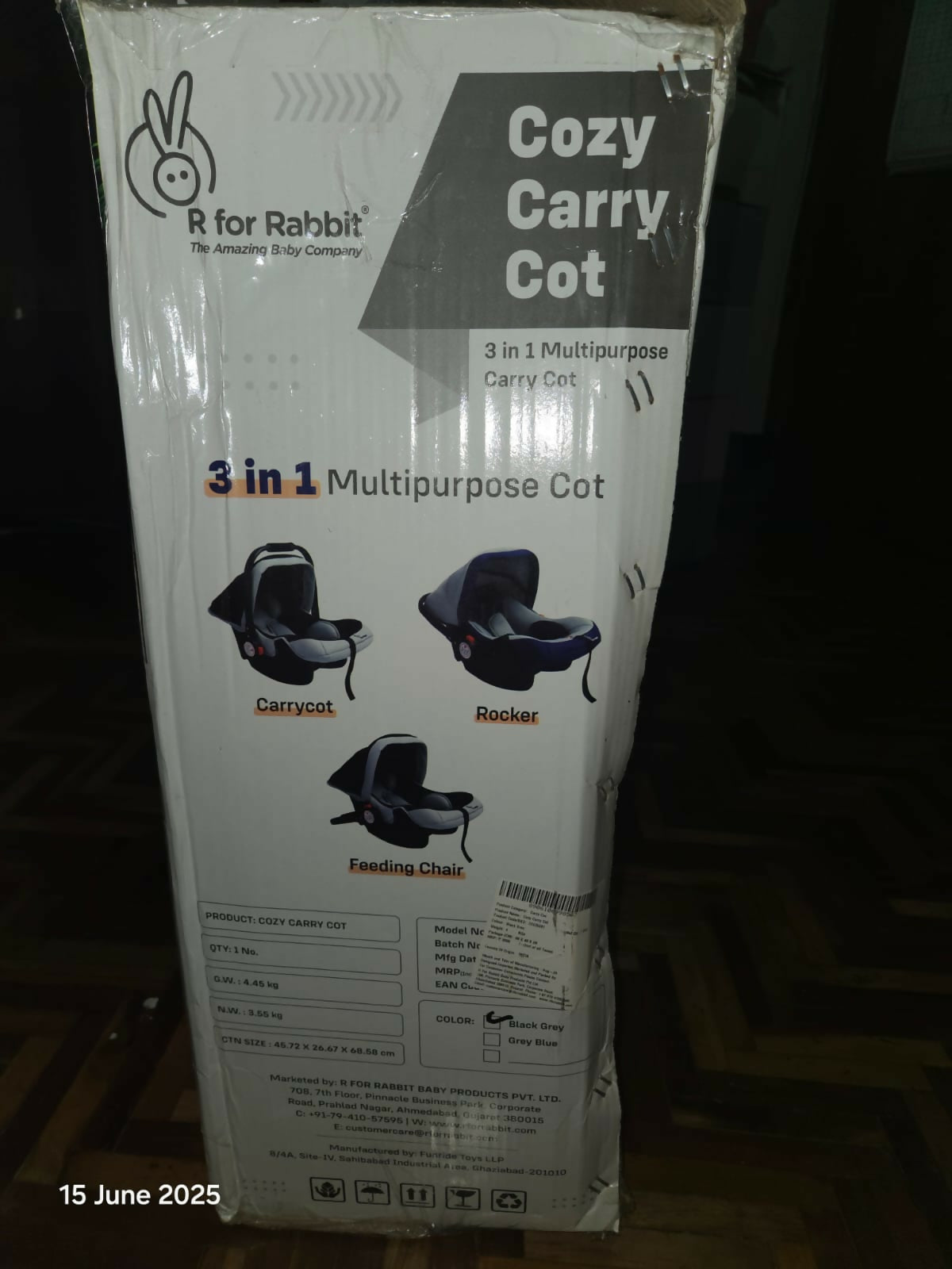 R FOR RABBIT 3-in-1 Multipurpose Carry Cot