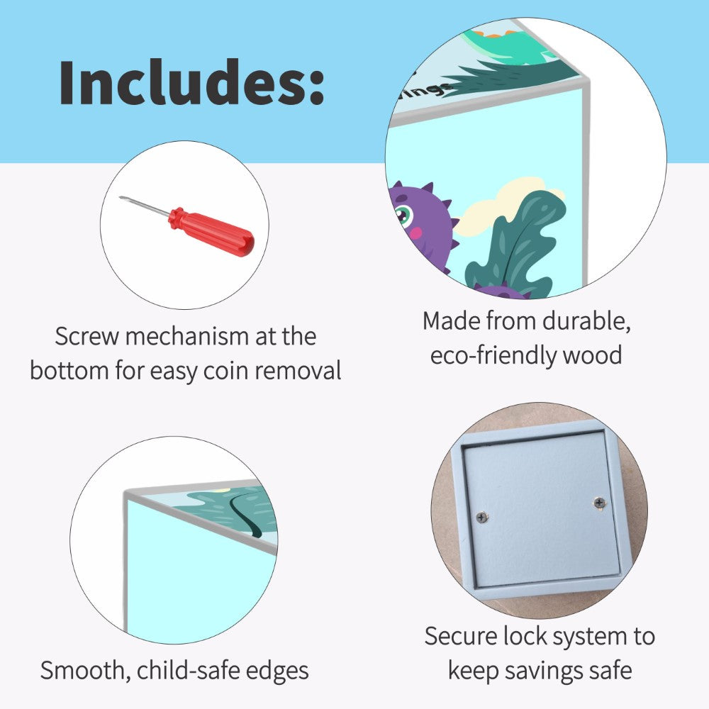 My Money Box Personalised - Roar & Save (Piggy Bank)