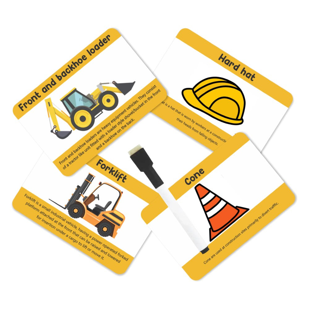 ZOOPLAY Construction Tools and Vehicles Flash Cards