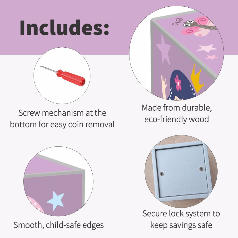 My Money Box Personalised - Princess Treasure Chest (Piggy Bank)