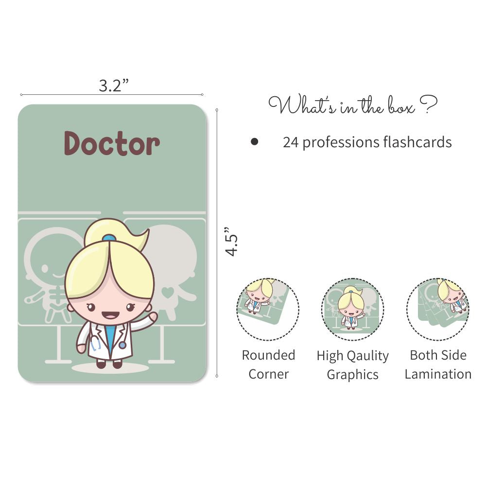 ZOOPLAY Profession Flashcards- Pack of 24