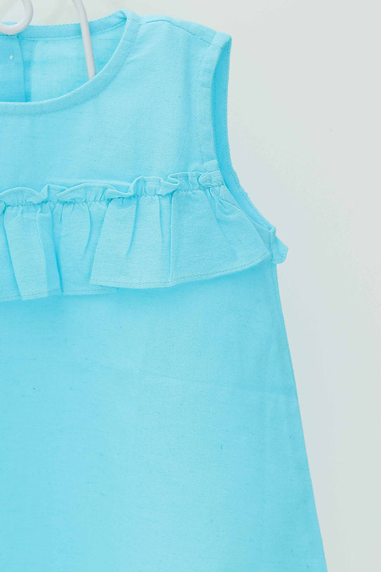 Discover the stylish blue umbrella cotton top for girls, featuring 100% soft, breathable cotton and a unique design, perfect for casual outings and special occasions.