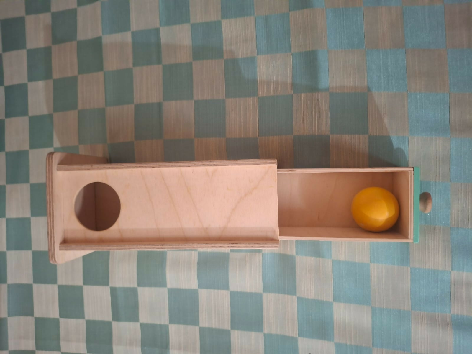 Curious cub object permanence box with drawer