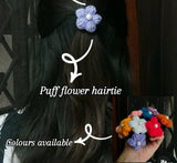Crochet Puff/Pearl Flower Rubber Band