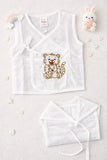 TINY TIGGY Embroidered Premium Cotton Baby Jhabla with 2 Nappies