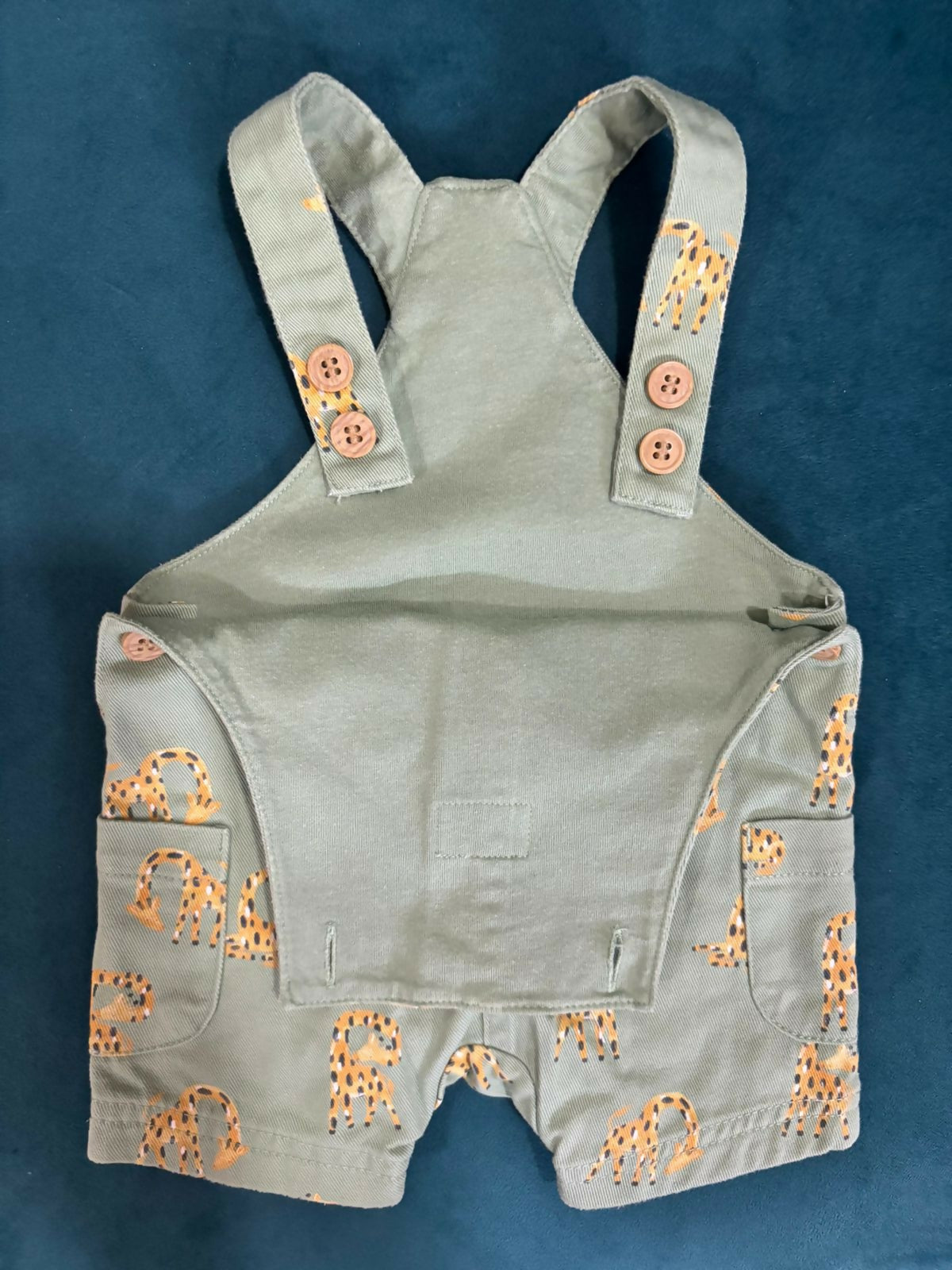 MOTHERCARE Printed Dungarees with Striped Bodysuit