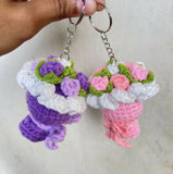 Crochet Flower Bouquet Keychain