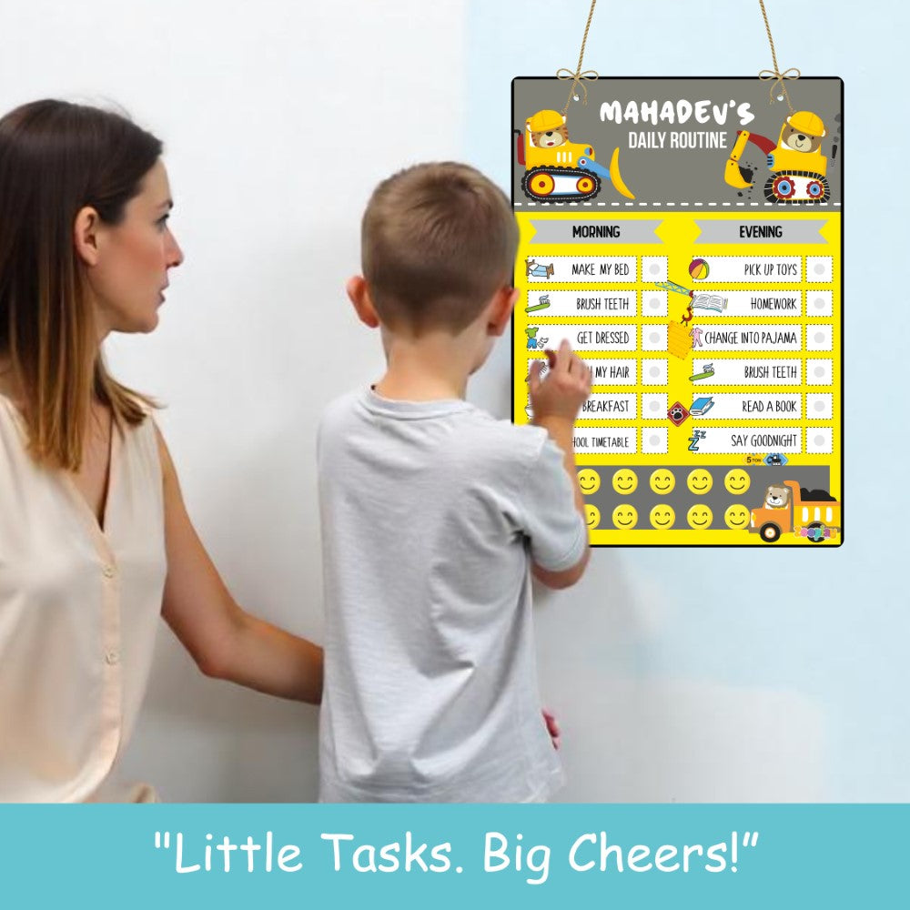 ZOOPLAY Daily Reward Chart Personalised - Builder Zone