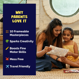 Woman and child looking at a book together with text on why parents love it.