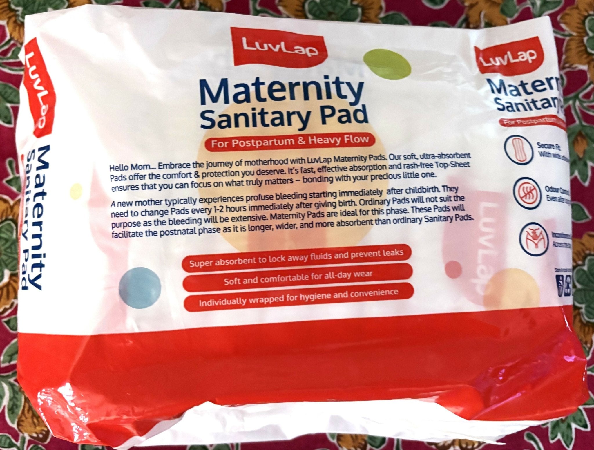 LuvLap Extra Absorbent Maternity Pad, Pack of 10 Pads, 0-2 Weeks Post-Birth, After Delivery Pad for Heavy Flow, Sanitary-Pad for Women, Ultra Soft-Pads for Maternity Flow, Postpartum Bleeding