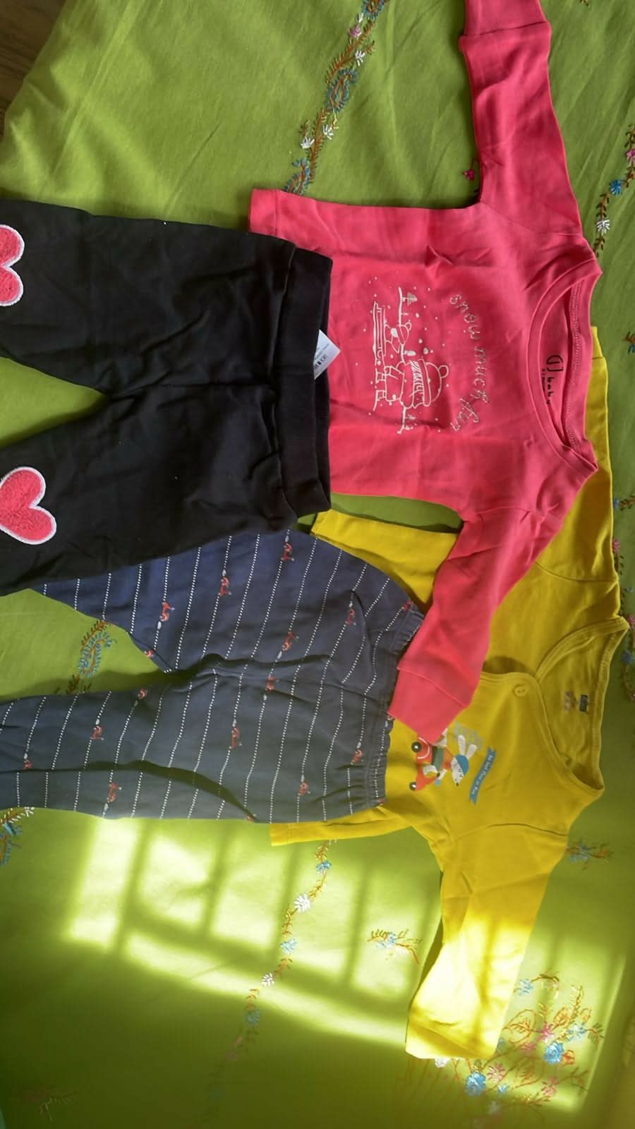 SIMPLY AND GJ Baby Pyjama And Tshirt (0-3 months) - Set of Two