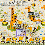 Children's bedding set with animal patterns and Mokshay branding