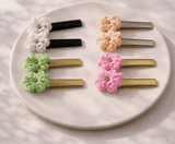 Handmade Crochet Hair Clips for Girls | Cute & Soft Baby Hair Accessories | Colorful Designer Clips