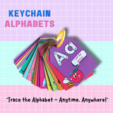 Alphabet Keychain for kids featuring individual letters in a compact, easy-to-carry format, designed to make alphabet recognition, letter identification and early learning more engaging and interactive.