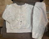 BABY GAP marl grey sweatshirt and joggers set featuring soft comfortable fabric, coordinated design, relaxed fit, and everyday style for playtime, outings, and casual wear.