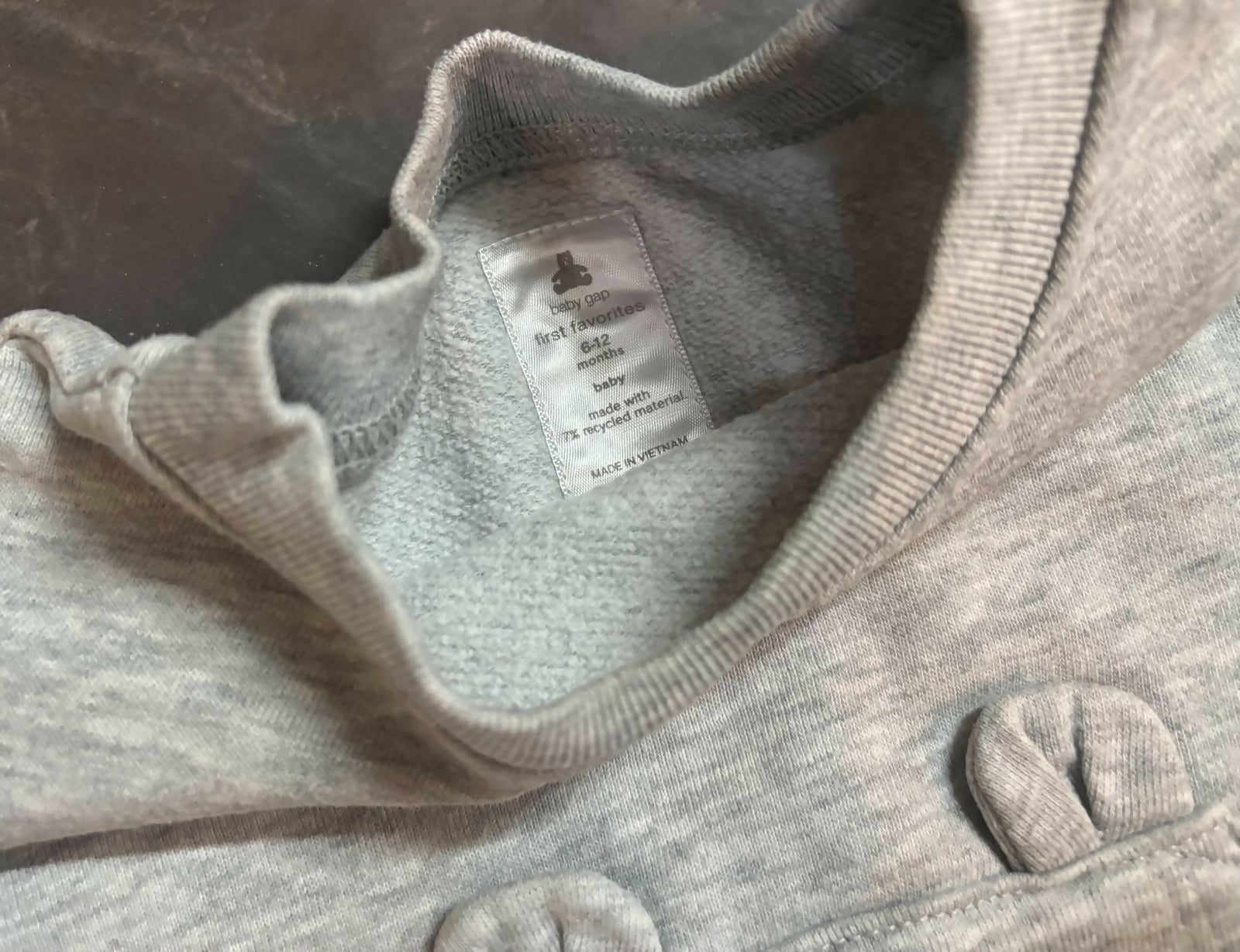 BABY GAP marl grey sweatshirt and joggers set featuring soft comfortable fabric, coordinated design, relaxed fit, and everyday style for playtime, outings, and casual wear.
