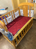 Baby cot/crib with a sturdy construction, comfortable sleeping space, smooth rounded edges, adjustable mattress support, and a safe design for newborns and growing babies.