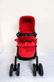 Babyhug 2-in-1 Rock and Roll stroller with rocker mode, reversible handle, reclining seat, 5-point safety harness, adjustable canopy, and smooth wheels for comfortable rides.