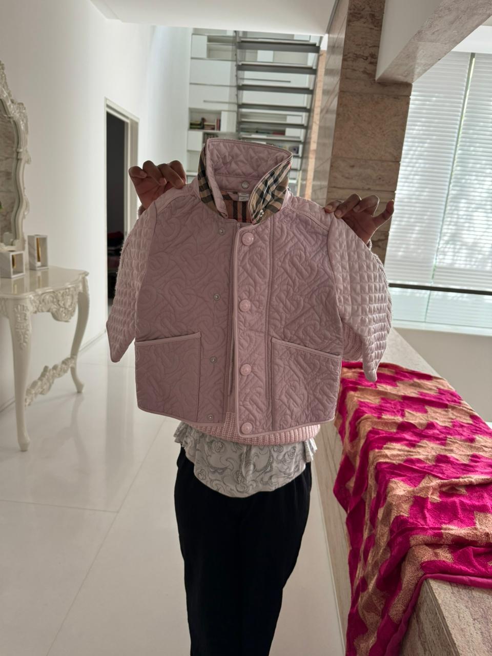 Dress your little fashionista in luxury with the Stylish Burberry Jacket with Detachable Hood - iconic style for every precious moment!