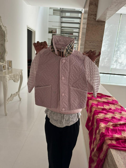 Dress your little fashionista in luxury with the Stylish Burberry Jacket with Detachable Hood - iconic style for every precious moment!