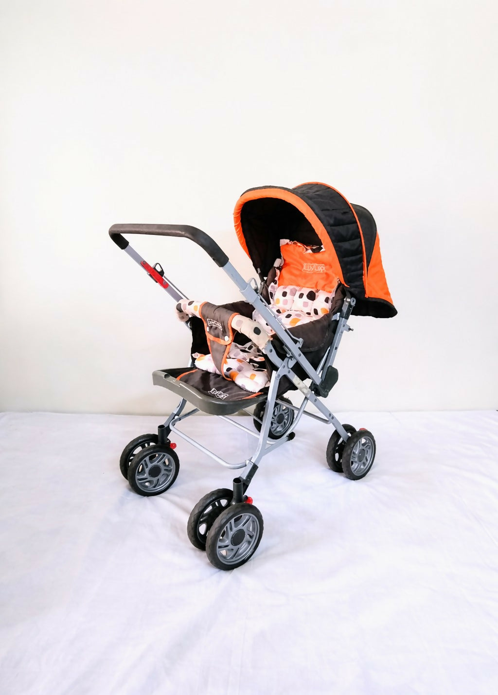 LUVLAP SUNSHINE Baby Stroller Foldable Lightweight Travel Pram Compact, orange