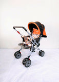 LUVLAP SUNSHINE Baby Stroller Foldable Lightweight Travel Pram Compact, orange