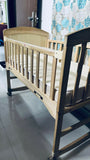BABYHUG 4 in 1 convertible baby cot with rocking function, cozy sleeping space, sturdy frame, adjustable design, and rocking feature for baby comfort and safe sleep.