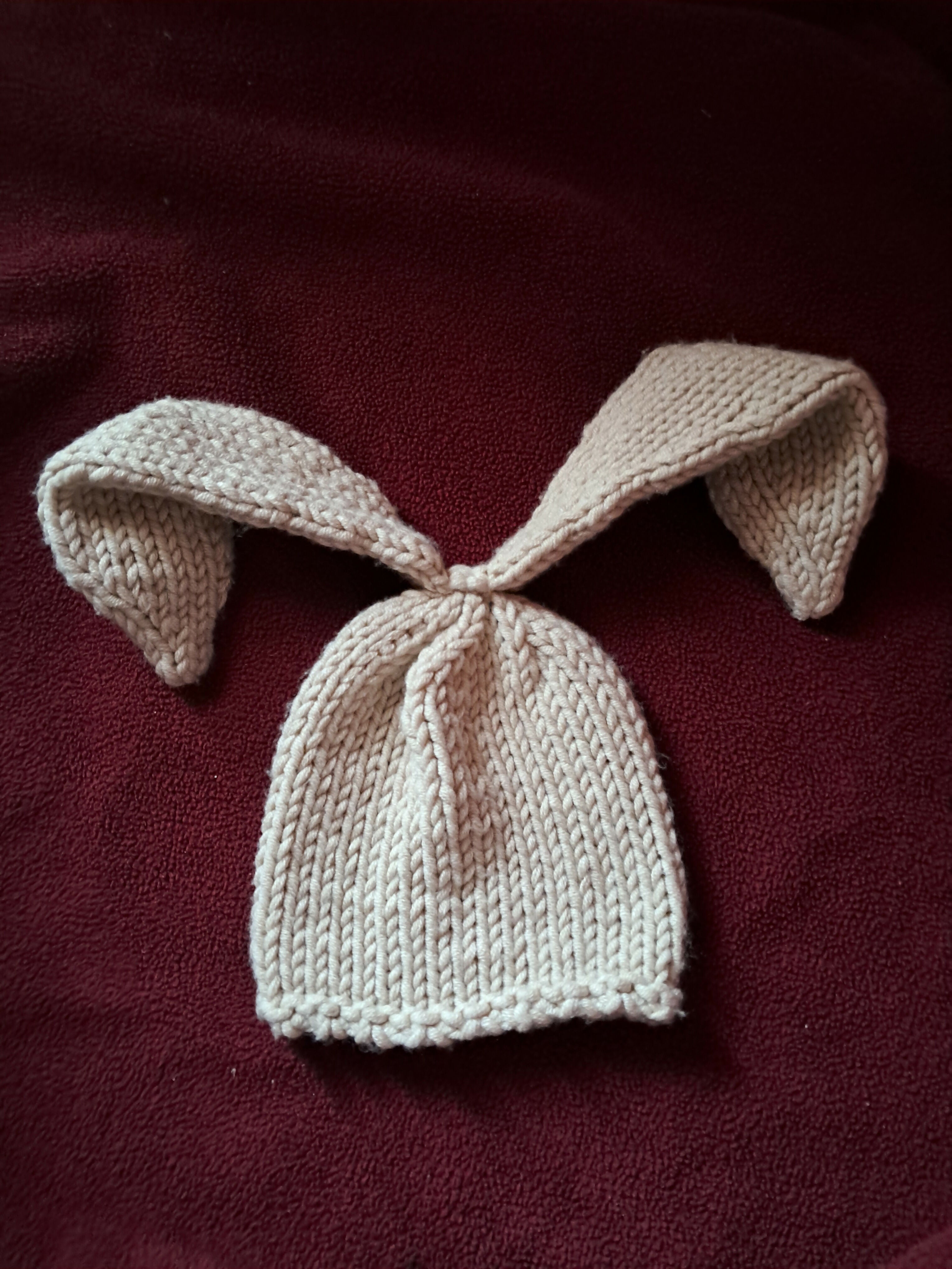 Knitted beige bunny ears