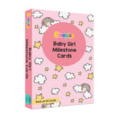ZOOPLAY Baby Girl Milestone Cards - Pack of 24