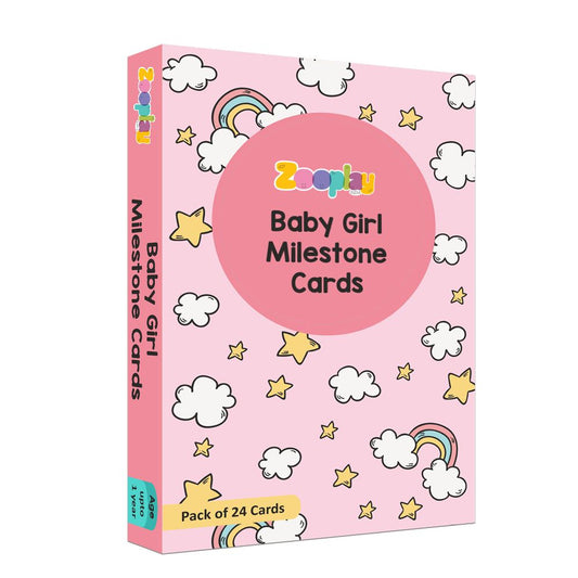 ZOOPLAY Baby Girl Milestone Cards - Pack of 24