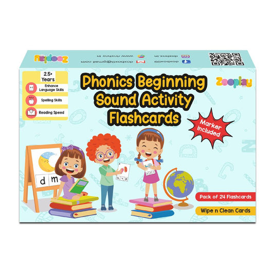 ZOOPLAY Phonics Beginning Sound Activity Flashcards- Pack of 24