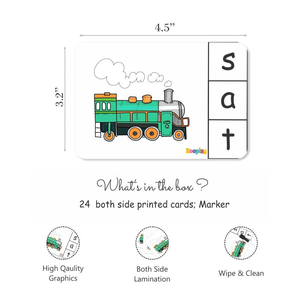 ZOOPLAY Phonics Beginning Sound Activity Flashcards- Pack of 24