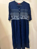 Bhuvika Women's blue anarkali feeding kurta / dress with zippers