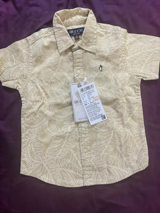 GINI & JONY cotton tropical print shirt – stylish half-sleeve outfit for boys, 2–3 years.
