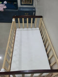 Buy FURNIFEST Wooden Baby Cot Crib – sturdy pinewood cradle with mattress, storage & mosquito net for 0–3 yrs.