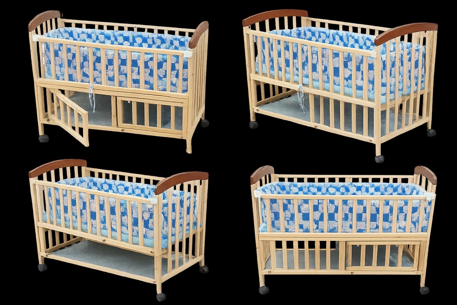 FURNIFEST 16-in-1 baby cot and crib for ages 0–6 years with mattress, diaper changing station, and mosquito net, convertible multifunction nursery bed with sturdy frame and safe sleeping space for babies and toddlers.